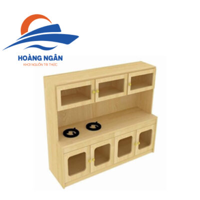 Tủ đồ chơi nh&agrave; bếp gỗ tự nhi&ecirc;n